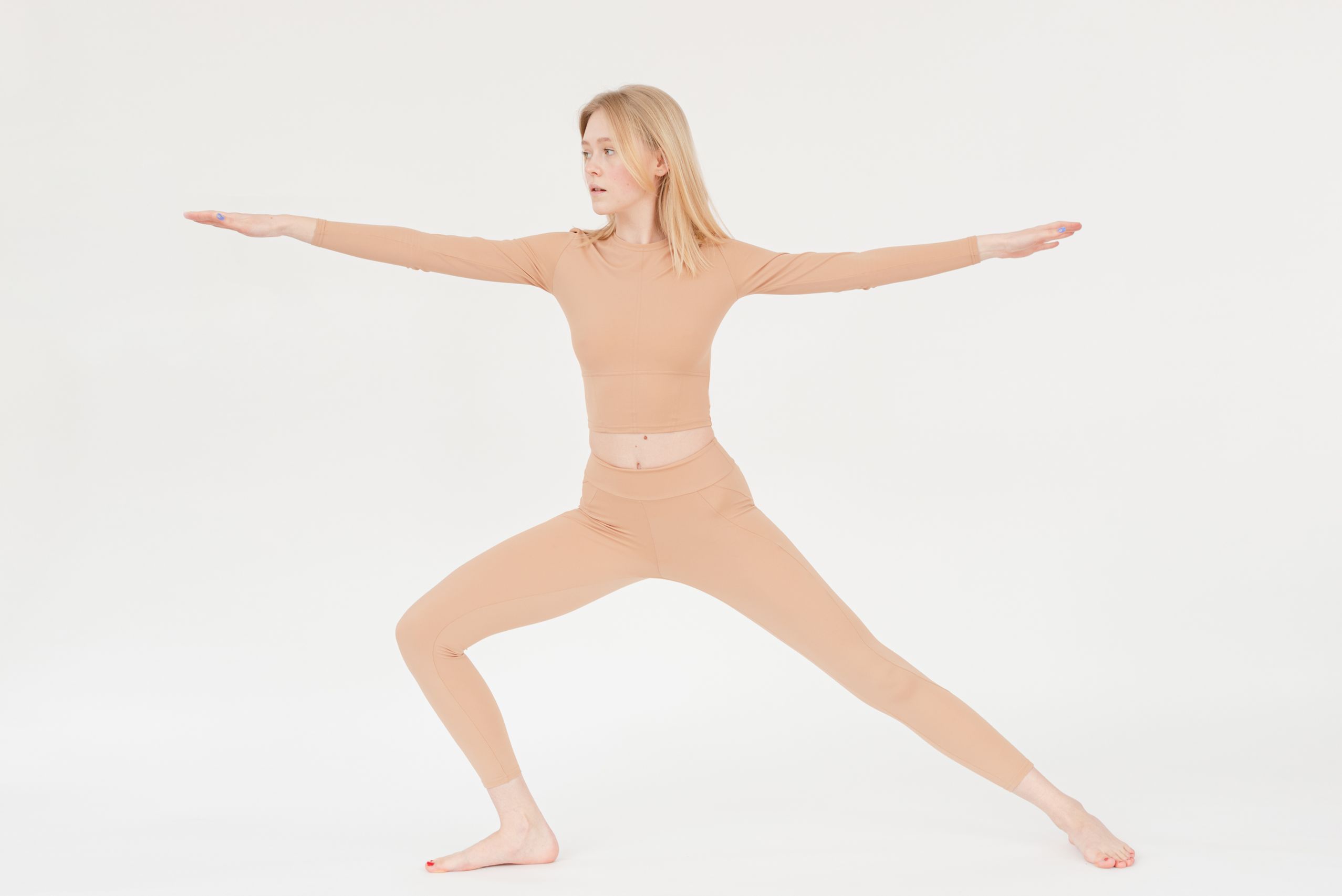 Warrior yoga pose line art icon